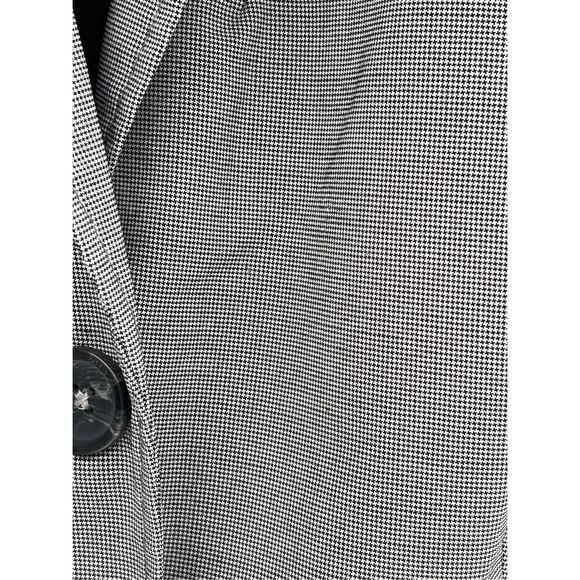 Banana Republic Blazer Jacket Women 8 Black White Small Houndstooth Peplum Back - Picture 7 of 15